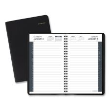 AT-A-GLANCE Daily Appointment Book with 30-Minute Appointments, 8 x 5, Black Cover, 12-Month (Jan to Dec): 2026