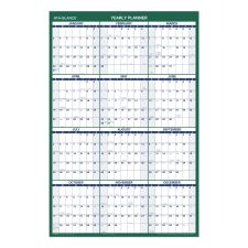 AT-A-GLANCE Vertical Erasable Wall Planner, 24 x 36, White/Green Sheets, 12-Month (Jan to Dec)
