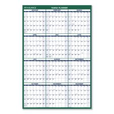 AT-A-GLANCE Vertical Erasable Wall Planner, 32 x 48, White/Green Sheets, 12-Month (Jan to Dec): 2026