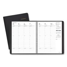 AT-A-GLANCE Weekly Vertical-Column Appointment Book Ruled for Hourly Appointments, 8.75 x 7, Black Cover, 13-Month: Jan 2026 to Jan 2027