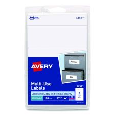 Avery Removable Multi-Use Labels, Inkjet/Laser Printers, 1.5 x 4, White, 3/Sheet, 50 Sheets/Pack, (5452)