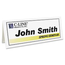 C-Line Name Tents, White, Letter (8.5" x 11"), 65 Lb, Pack Of 50