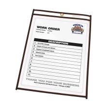 C-Line Stitched Vinyl Shop Ticket Holders, 8 1/2" x 11", Clear, Box Of 25