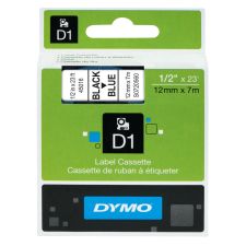 DYMO D1 45016 Black-On-Blue Tape, 0.5" x 23'