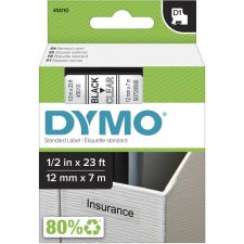 DYMO D1 Standard Label Tape, 45015, Rectangle, 0.5" x 23', Black On Clear