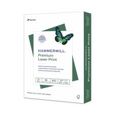 Hammermill Premium Laser Paper, White, Letter Size (8 1/2" x 11"), Ream Of 500 Sheets, , FSC Certified, 24 Lb, 98 Brightness