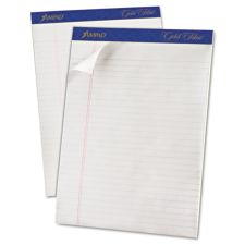 TOPS Gold Fibre Ruled Perforated Writing Pads - Letter - 50 Sheets - Watermark - Stapled/Glued - 0.34" Ruled - 20070