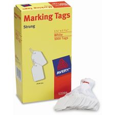 Avery Marking Tags, Strung, 1-3/4" x 1-3/32" , 1,000 Tags (12204)