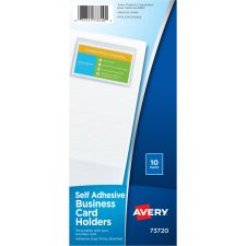 Avery Self-Adhesive Top Load Business Card Holders, Holds 2" x 3.5" Cards, Clear, Pack Of 10