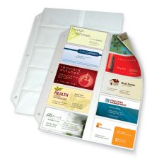 Business Collection Card File Binder Refill Pages, 8 1/2" x 11", Pack Of 10