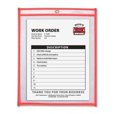 C-Line Neon Color Stitched Shop Ticket Holder, 9" x 12", Neon Orange
