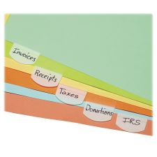 Lee Removable Hefty Index Tabs, 1-1/2" x 1", White, Pack of 50