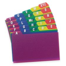 Oxford Poly Card Guides, A-Z, 3" x 5", Assorted Colors