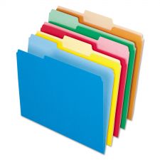 Pendaflex Interior File Folders, 1/3-Cut Tabs: Assorted, Letter Size, Assorted Colors: Blue/Green/Orange/Red/Yellow, 100/Box