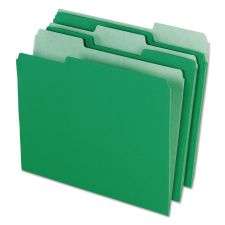 Pendaflex Interior File Folders, 1/3-Cut Tabs: Assorted, Letter Size, Bright Green, 100/Box