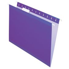 Pendaflex Premium Reinforced Color Hanging Folders, Letter Size, Violet, Pack Of 25