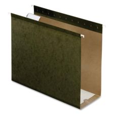 Pendaflex Premium Reinforced Extra-Capacity Hanging File Folders, 4" Expansion, Letter Size, Green, Pack Of 25 Folders