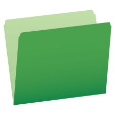 Pendaflex Straight-Cut Color File Folders, Letter Size, Bright Green, Box Of 100