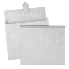 Quality Park Survivor Tyvek Expansion Envelopes, Open Side, 10" x 13" x 2", Self-Adhesive, White, Box Of 100