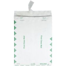 Quality Park Tyvek First Class 12" x 15 1/2" Envelopes, Self-Adhesive, White, Box Of 100