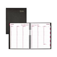 Brownline CoilPro Weekly Appointment Book in Columnar Format, 11 x 8.5, Black Lizard-Look Cover, 12-Month (Jan to Dec): 2026