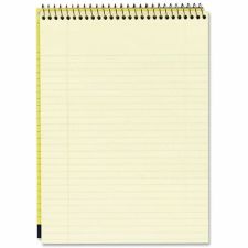 Cambridge Stiff-Back Wire Bound Notebook, 8-1/2" x 11-3/4", Legal Ruled, 70 Sheets, Canary/Blue