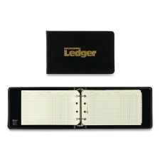 National Two-Ring Ledger Binder Kit with A-Z Index, Black Cover, 8.5 x 5 Debit-Credit-Balance Sheets, 100 Sheets/Book