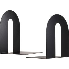 OIC Steel Construction Heavy-Duty Bookends, Non-Skid, 10"H, Black, Set Of 2