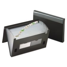 Pendaflex 13-Pocket File, 4" Expansion, 13 Sections, Hook/Loop Closure, 1/12-Cut Tabs, Letter Size, Black