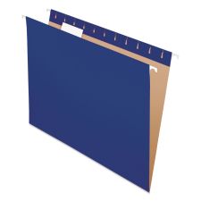 Pendaflex Colored Hanging Folders, Letter Size, 1/5-Cut Tabs, Navy, 25/Box