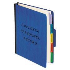 Pendaflex Vertical-Style Personnel Folders, 2" Expansion, 5 Dividers, 2 Fasteners, Letter Size, Blue Exterior