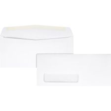 Quality Park #10 Single Window Envelopes, Bottom Left Window, Gummed Seal, White, Box Of 500
