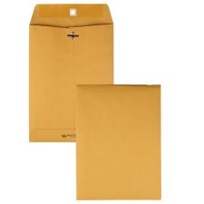 Quality Park Gummed Kraft Clasp Envelopes - Clasp - #75 - 7 1/2" Width x 10 1/2" Length - 28 lb - Gummed - Kraft - 100 / Box - Kraft