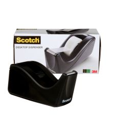 Scotch Desktop Tape Dispenser, 1 in. Core, Black, Home Office Supplies and School Supplies for College and Classrooms