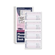 TOPS Carbonless While You Were Out Book, 5 1/2" x 11", 60% Recycled, Assorted Sheets, Blue/Red