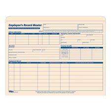 TOPS Employee Record Master File Jackets, 11 3/4" x 9 1/2", Manila, Pack Of 20