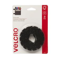 VELCRO Brand VELCRO Brand Sticky Back Tape - 60 mil Width x 0.06" Length - 50 / Pack - Black