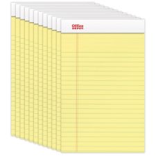 Writing Pads, 5" x 8", Narrow Ruled, 50 Sheets, Canary, Pack Of 12 Pads