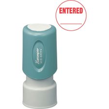 Xstamper One-Color Specialty Stamp, Round, "Entered", Red
