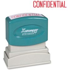 Xstamper One-Color Title Stamp, Pre-Inked, "Confidential", Red