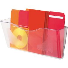 deflecto Euro-Style DocuPocket Landscape Wall File, Larger Files/Tabloid Size, 15" x 4" x 6.63", Clear