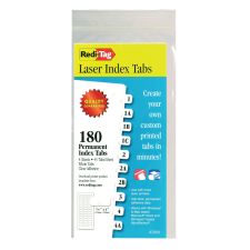 Redi-Tag Laser Index Tabs, 7/16" x 1", White, Pack Of 180