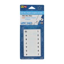 Redi-Tag Permanent Index Tabs, 1-10, White, 8 Sets (24 Blank), Pack Of 104 Tabs