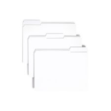 Smead 1/3-Cut 2-Ply Color File Folders, Letter Size, White, Box Of 100