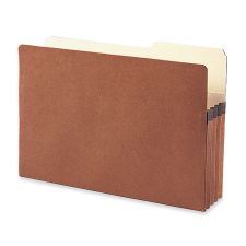 Smead 2/5-Cut Top-Tab File Pockets, Legal Size, 3 1/2" Expansion, 30% Recycled, Redrope, Box Of 25