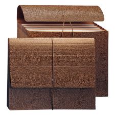 Smead 6-Pocket Leather-Like Partition Wallets, Letter Size, 5 1/4" Expansion, 30% Recycled, Redrope, Pack Of 10