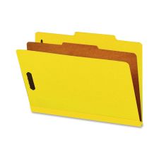 Smead Classification Folders, With SafeSHIELD Coated Fasteners, 1 Divider, 2" Expansion, Legal Size, 50% Recycled, Yellow, Box Of 10