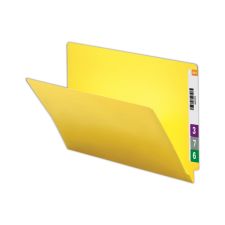 Smead Color End-Tab Folders, Straight Cut, Letter Size, Yellow, Box Of 100