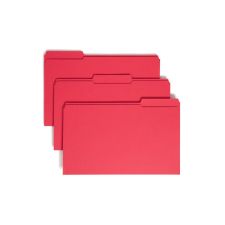 Smead Color File Folders, With Reinforced Tabs, Legal Size, 1/3 Cut, Red, Box Of 100