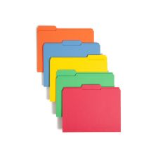 Smead Color File Folders, With Reinforced Tabs, Letter Size, 1/3 Cut, Assorted Colors, Box Of 100